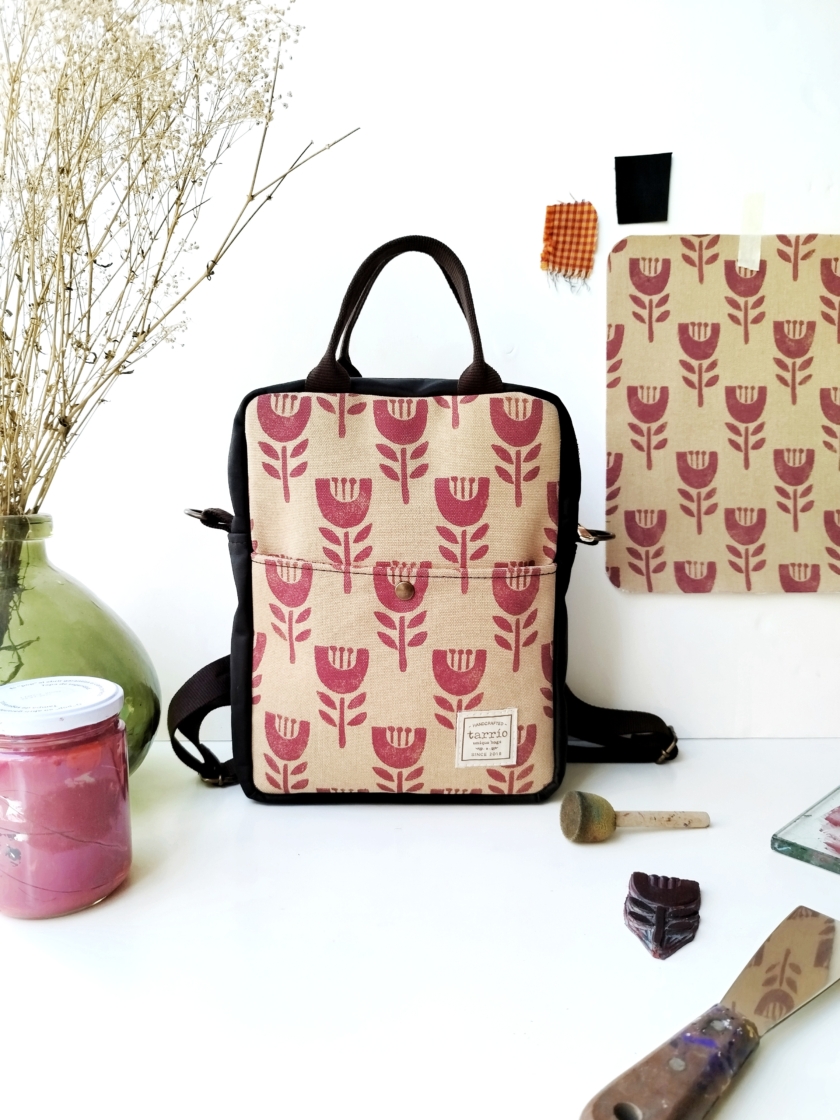 Mochila Cubo "Amapolas"